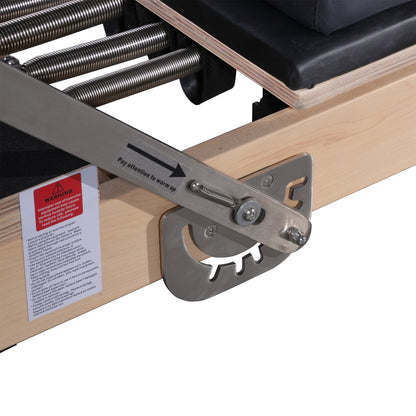 Foldable Pilates Reformer- Maple with Adjustable Legs