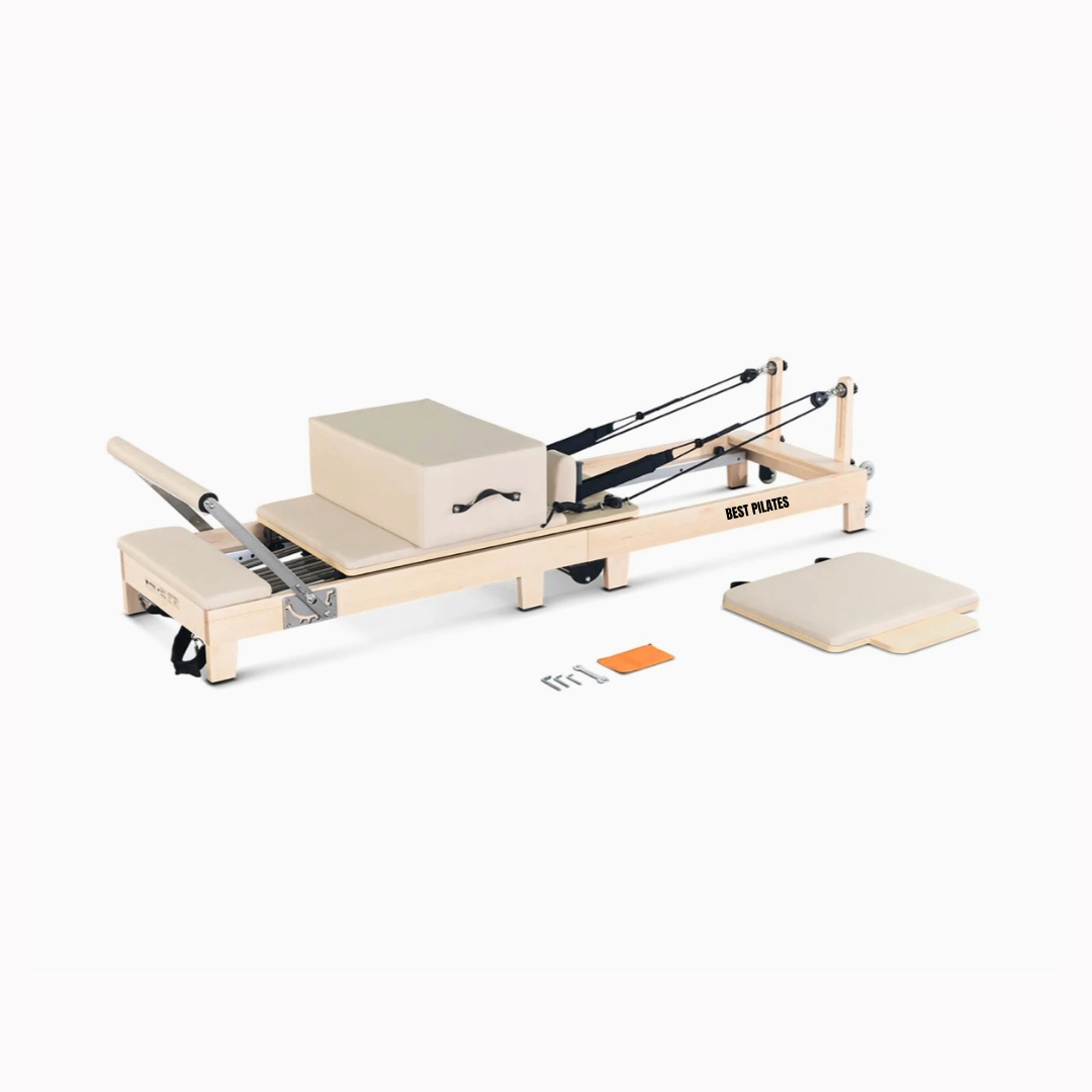 Foldable Pilates Reformer- Oak solid wood legs
