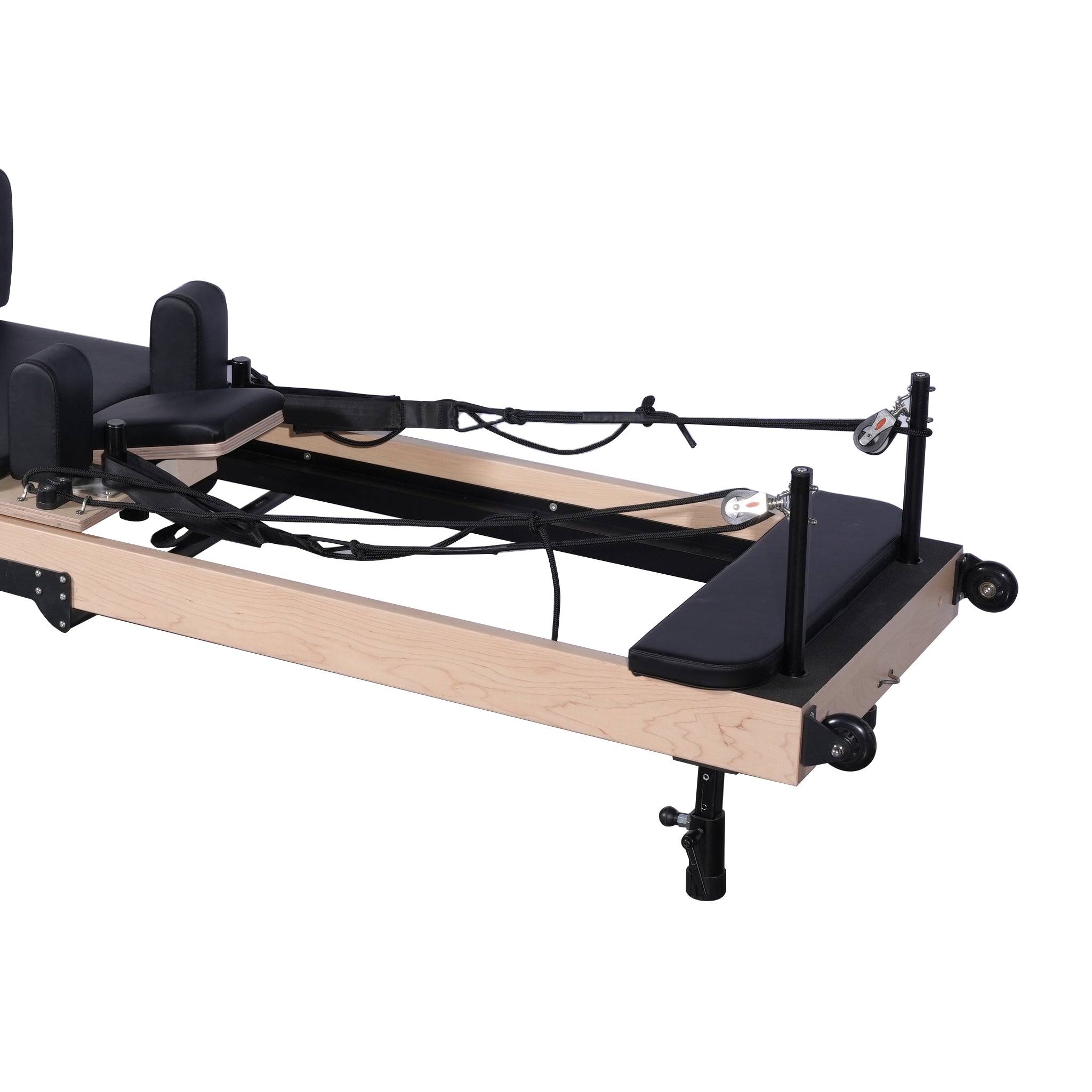Foldable Pilates Reformer- Maple with Adjustable Legs