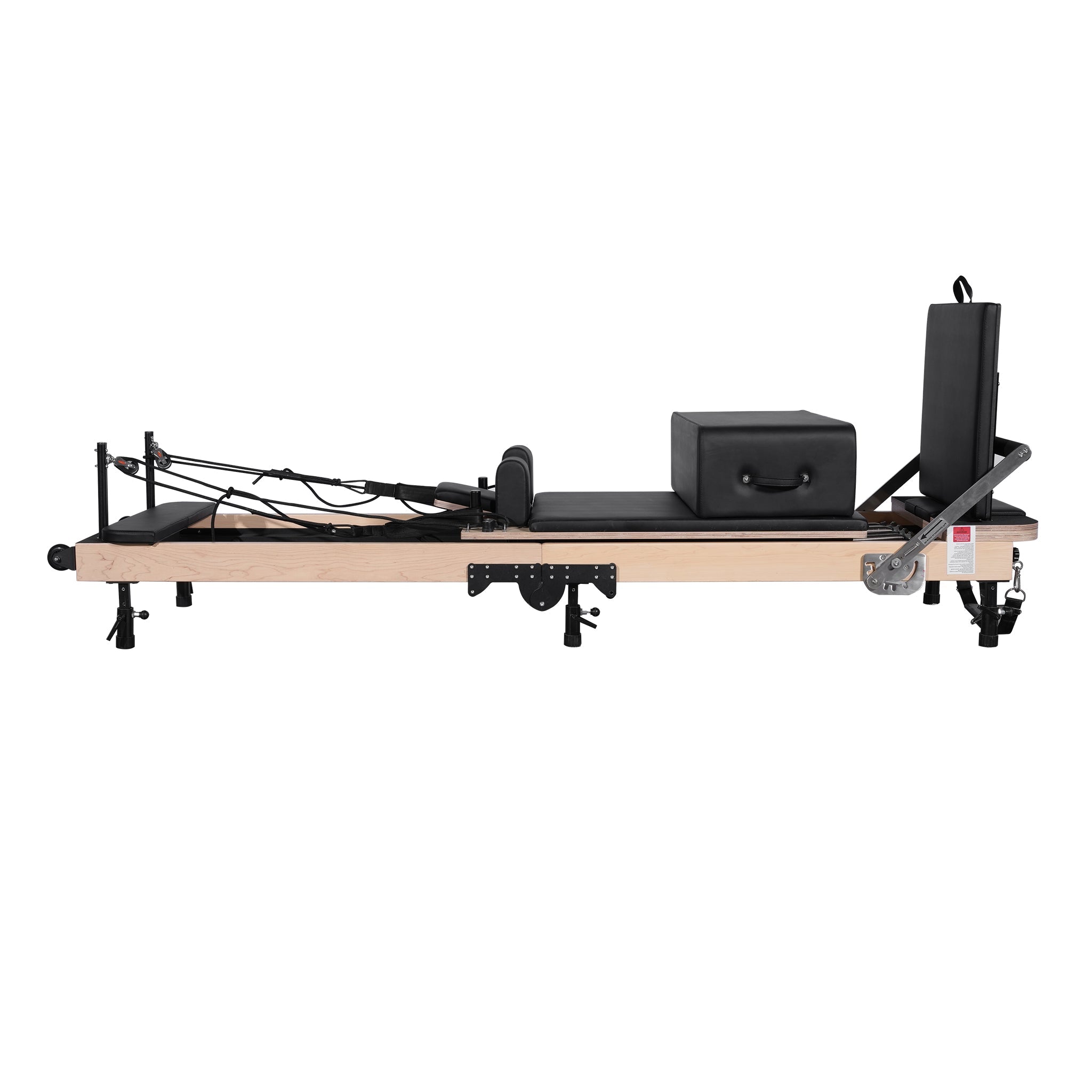 Foldable Pilates Reformer- Maple with Adjustable Legs