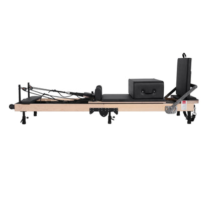 Foldable Pilates Reformer- Maple with Adjustable Legs