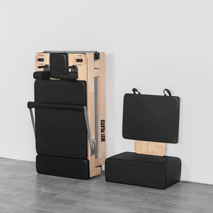 Foldable Pilates Reformer- Oak solid wood legs